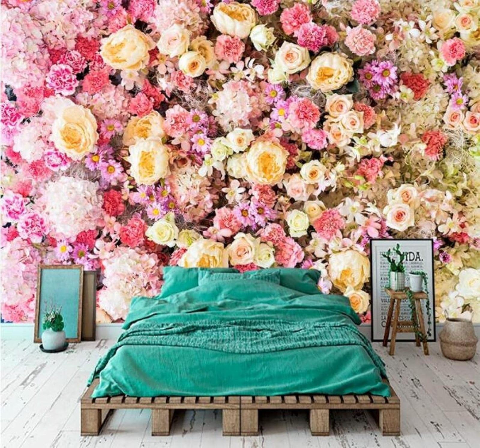 Xlming 400Cm×280Cm(B×H) Elegant Three Dimensional Cosy Rustic Floral 3D Wallpaper Luxury Silk Study Dining Feature Sofa Grey Bedroom Living Room Tv Decorative Wall-400Cm×280Cm