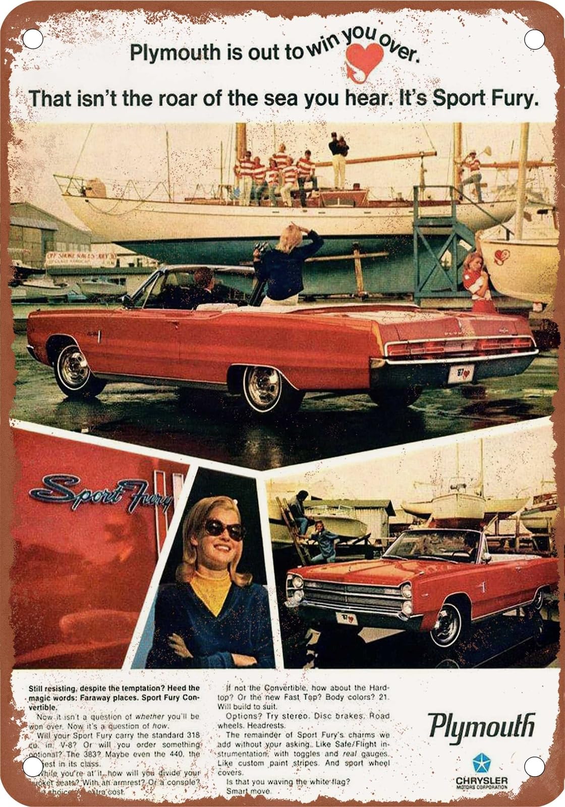 Miaomansenstore Metal Sign - 1967 Plymouth Vintage Ad 06 - Old Retro Rusty Look Home Decor