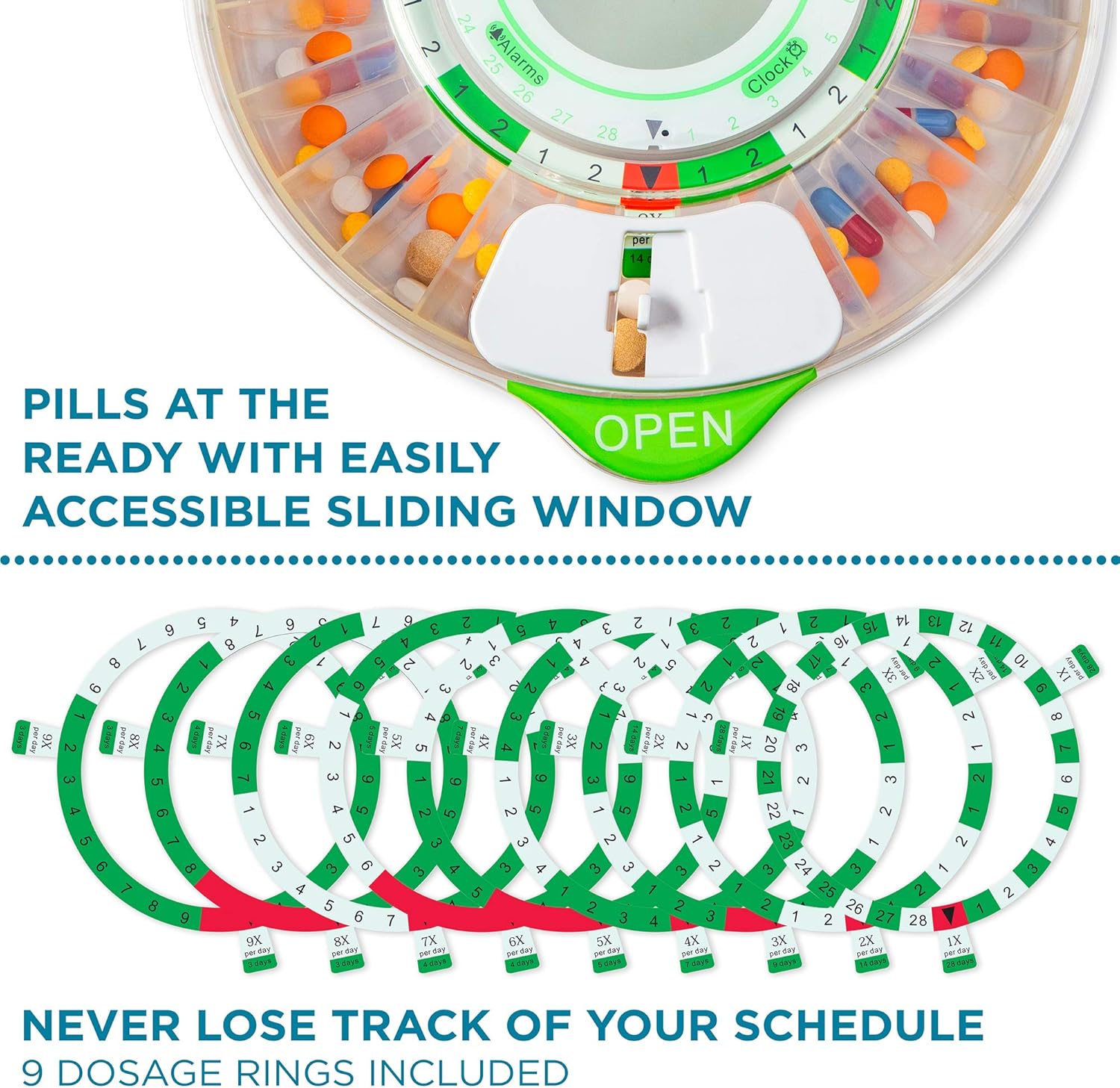 Live Fine 28-Day Automatic Pill Dispenser with Upgraded LCD Display, Key Lock, Sound & Light for Prescriptions, Medication, Vitamins, Supplements & More