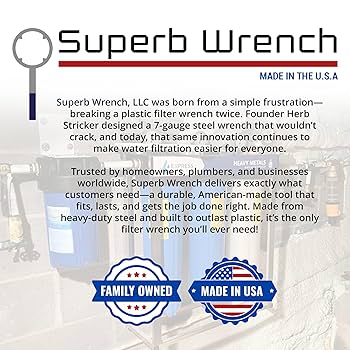 Superb Wrench Heavy-Duty Water Filter Housing Wrench, 6.25