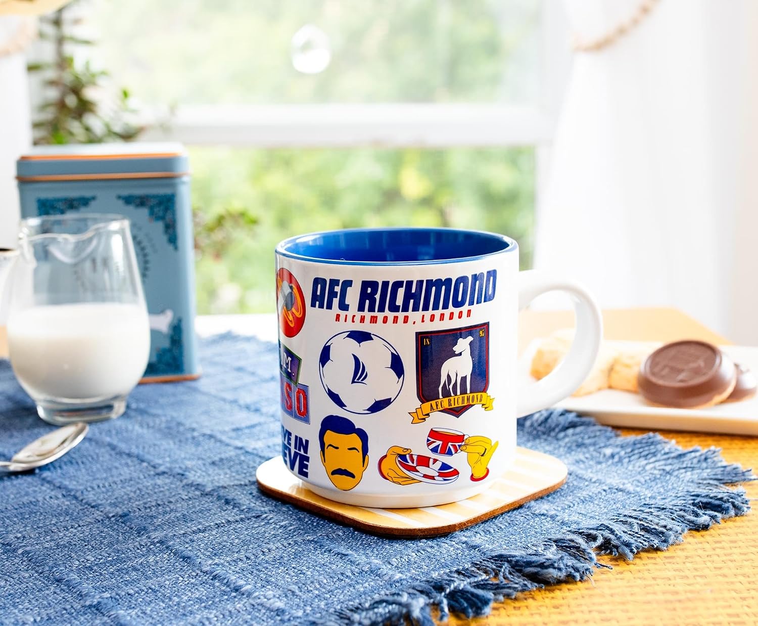 Silver Buffalo Ted Lasso Icons Ceramic Mug | Coffee Cup For Tea, Espresso, Cocoa | Holds 13 Ounces