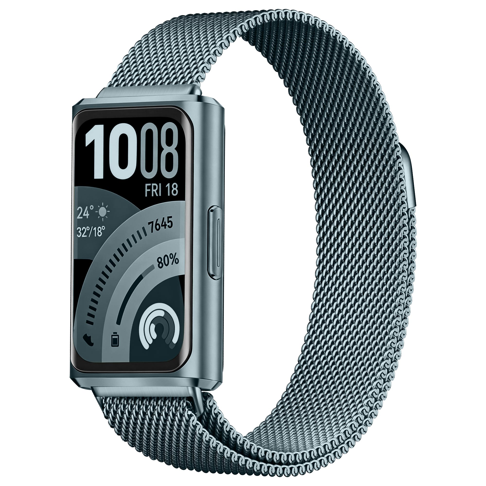 XMUXI Compatible with Huawei Band 11/11 Pro Stainless Steel Watch Straps Magnetic Breathable Watch Strap for Huawe Band 11Pro/11 Adjustable Soft Metal Band Men Women-image-1