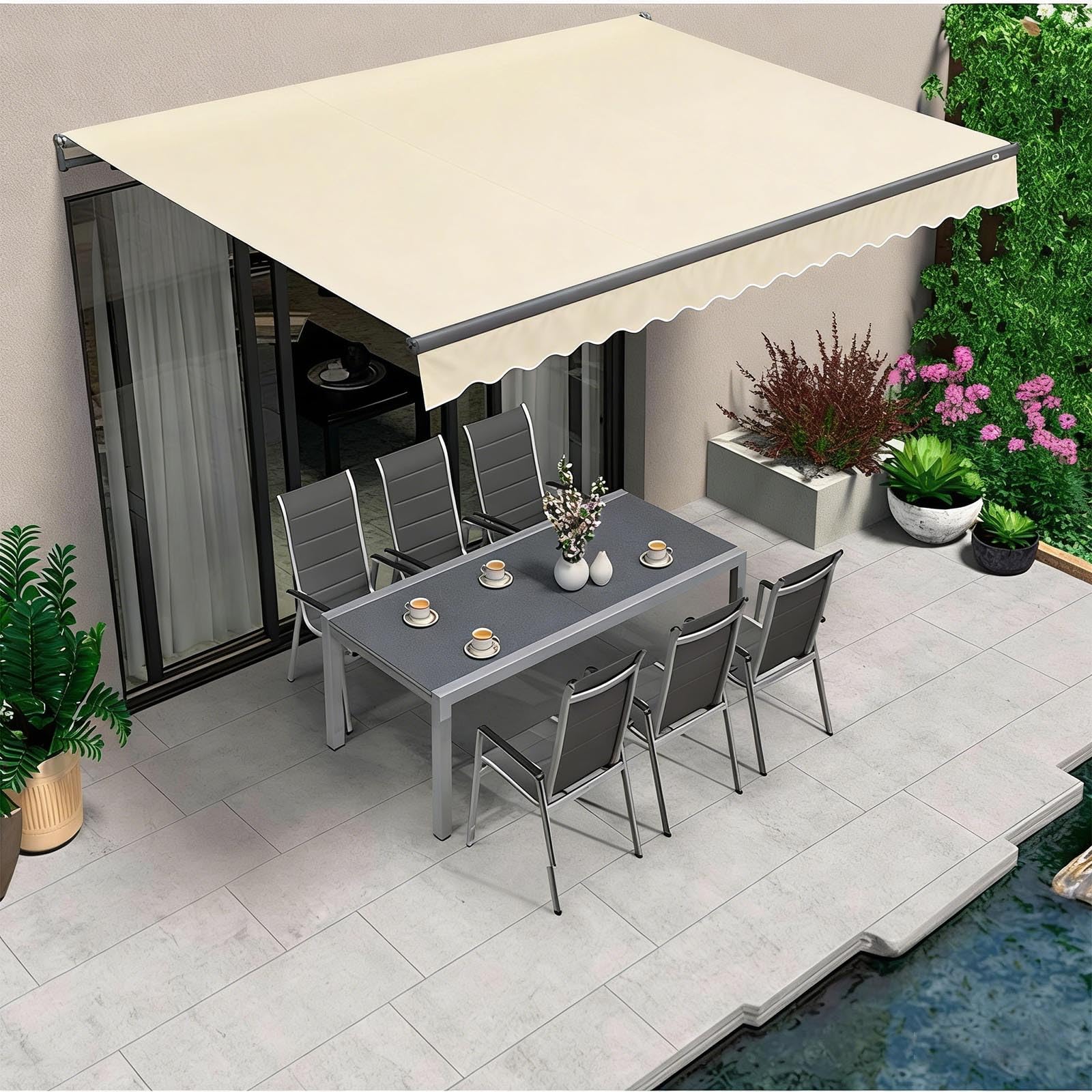Tissu de rechange imperméable pour abris solaires de fenêtres et couvertures de terrasse