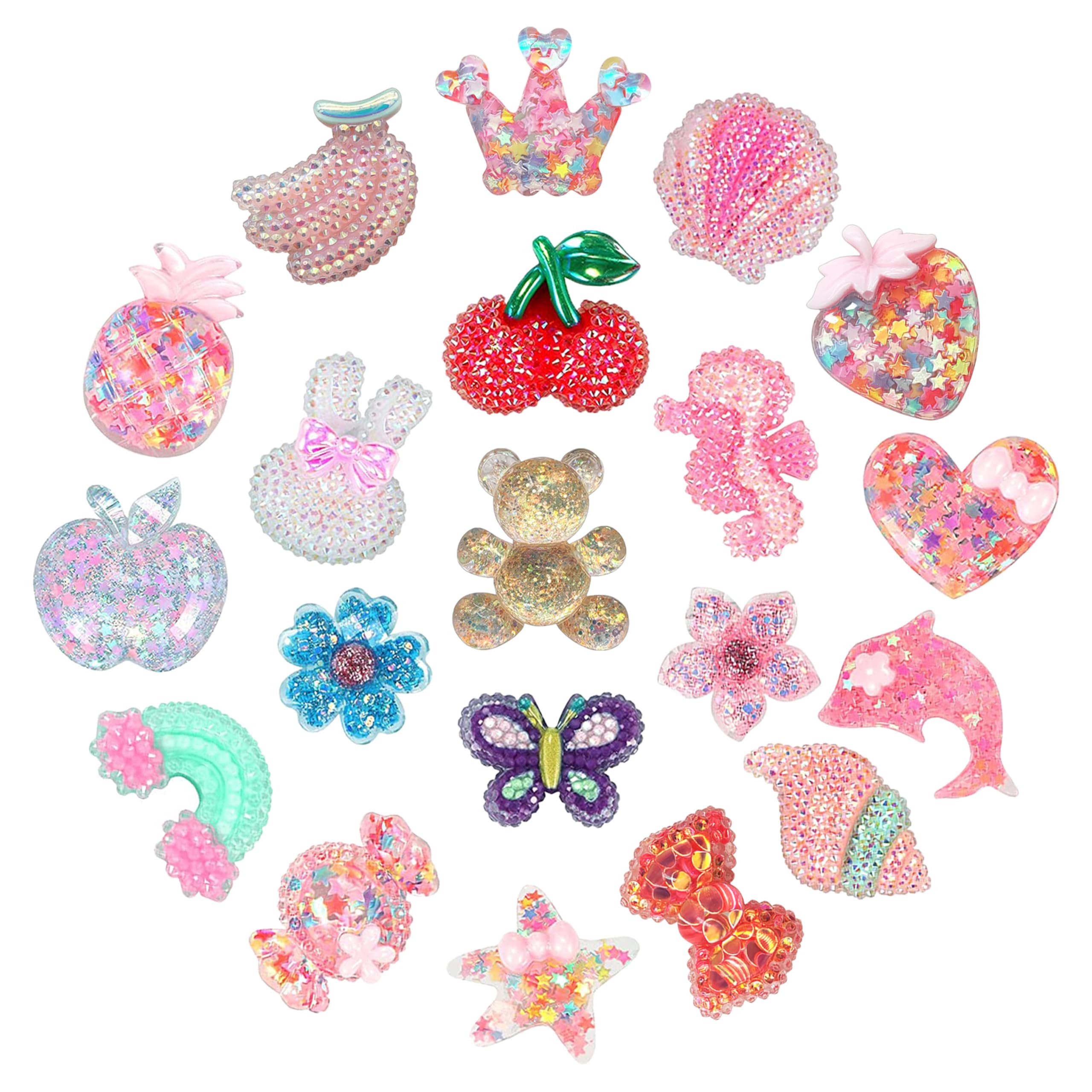 Cute bling Shoe Charms for Girls Cute Shoe Charms for Adults Teens Kids Kawaii Shoe Decoration Charms for Clog Sandals Birthday Party Gift