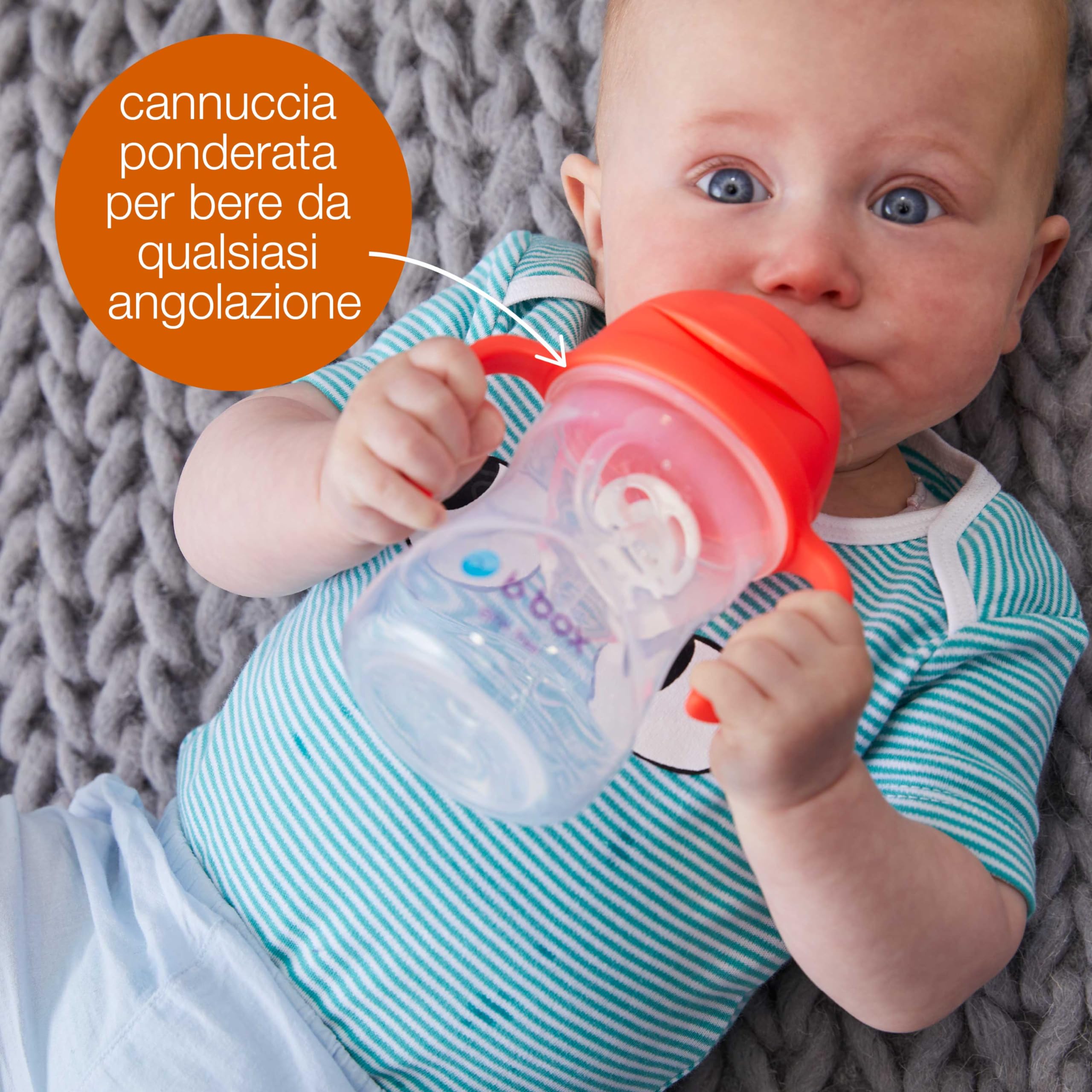 b.box Tazza per paglia, presa facile, senza BPA, lavabile in lavastoviglie, da 6 mesi, 240 ml