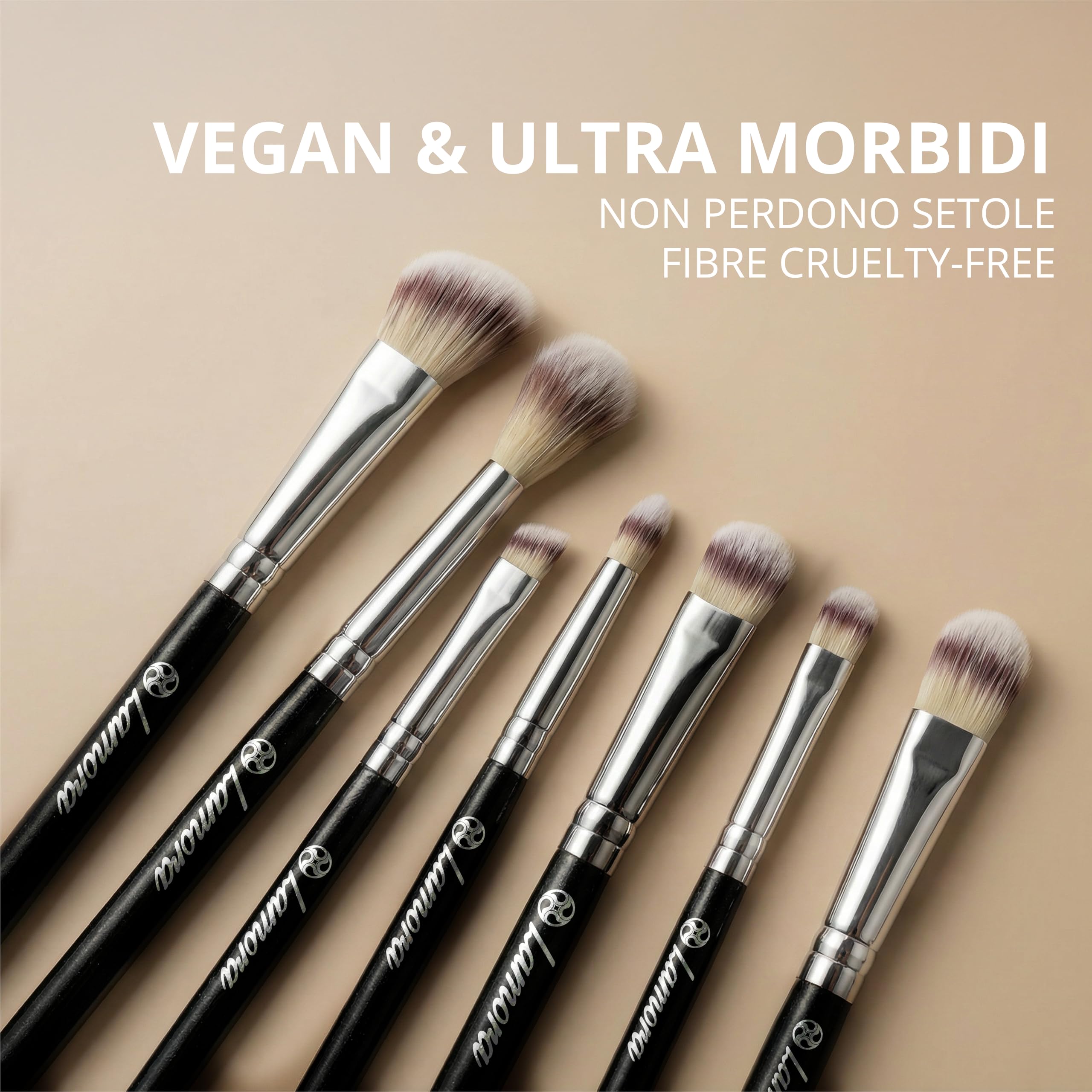 Pennelli per Trucco Occhi Professionali - Make Up Kit di Pennelli per Ombretti, Eyeliner, Sfumato - La Miglior Scelta di Pennelli Essenziali di 7 Pezzi - Matita, Ombretto, Conico, per Definire