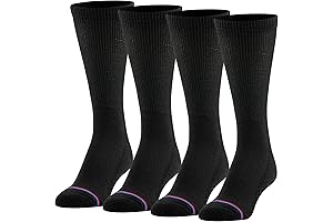 Womens Diabetic Crew Socks With Non-Binding Top And Cushion Sole 4 Pairs