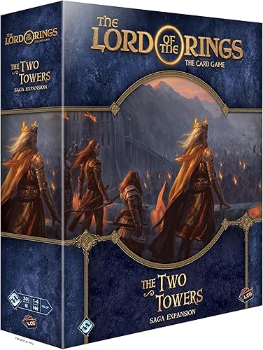 The Lord of the Rings The Card Game The Two Towers SAGA Expansion - Juego de aventura cooperativa, juego de estrategia, edades 14+, 1-4 jugadores,
