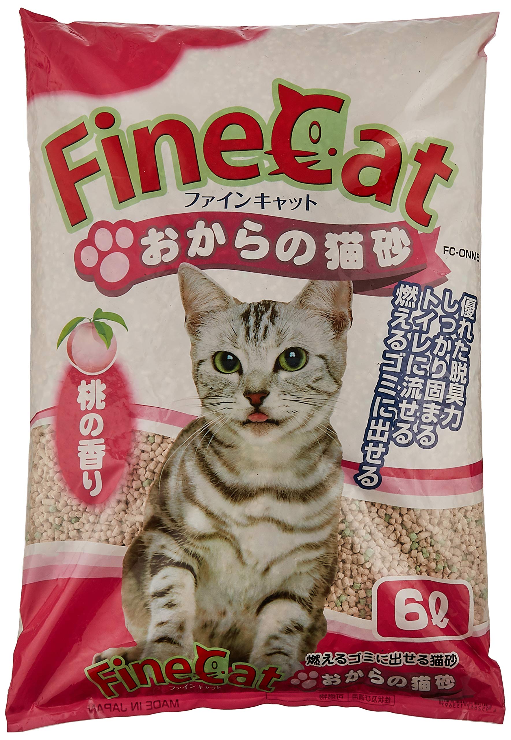 Amazon | 常陸化工 ファインキャットおからの猫砂 桃の香り 6L | 常陸