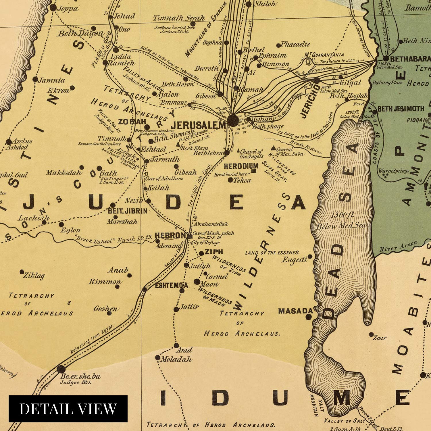 Amazon.com: HISTORIX 1881 The Journeys and Deeds of Jesus Map