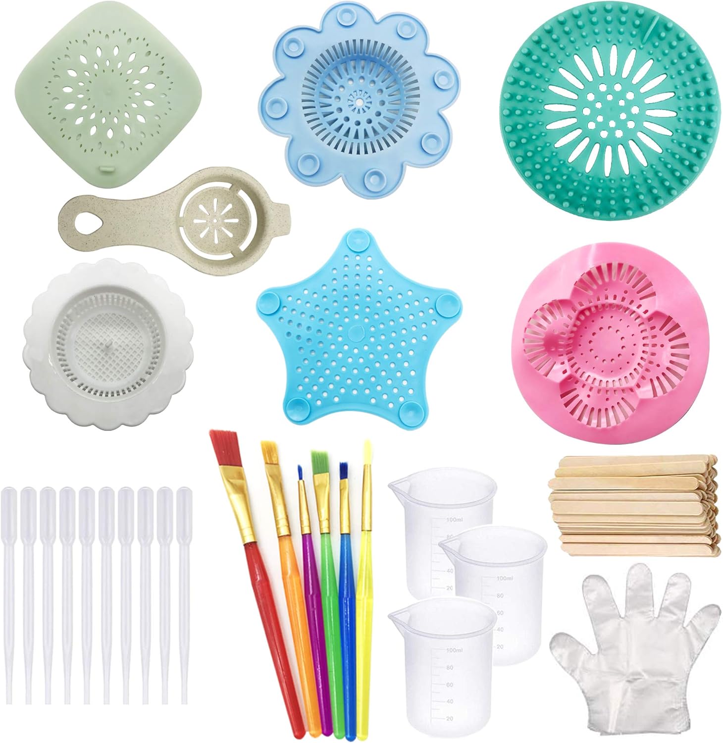 Seasonsky 52 PCS Acrylic Pouring Art Supplies Kit Acrylic Pouring