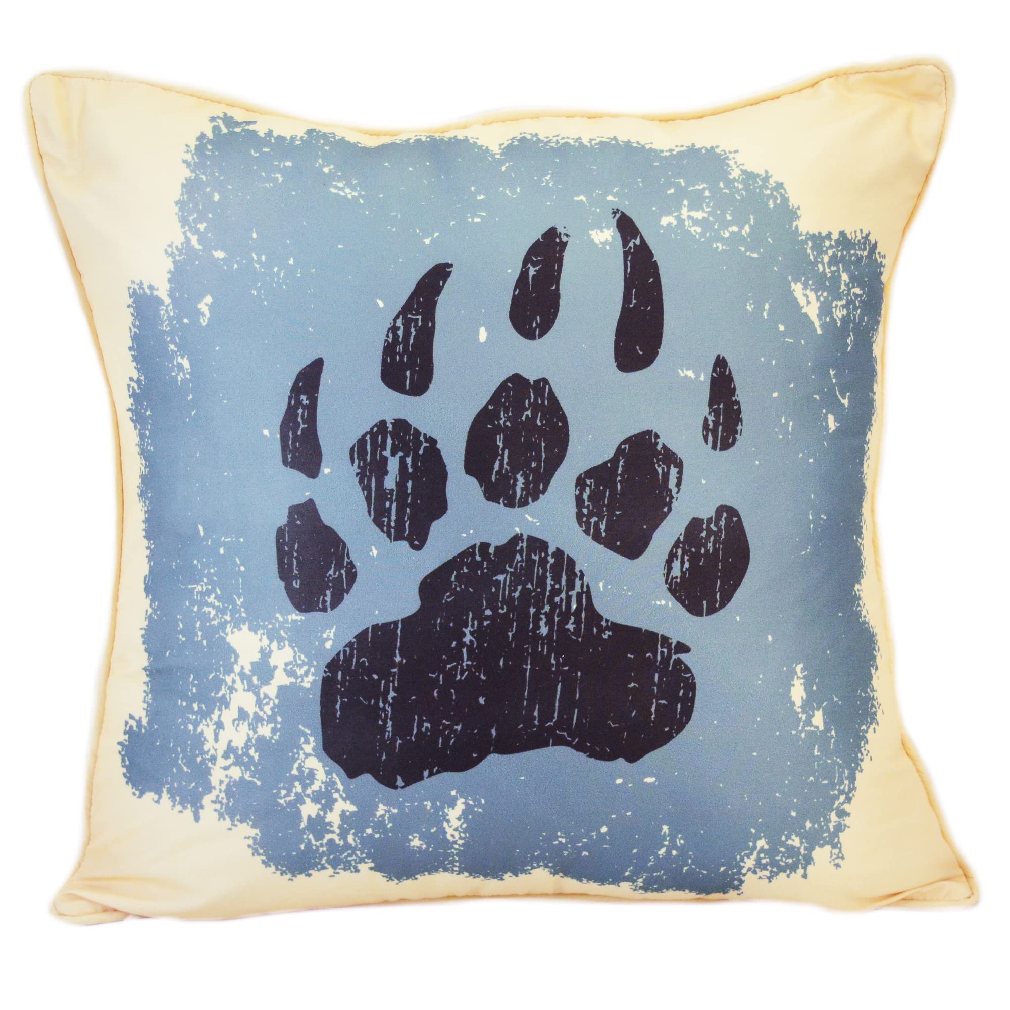 Donna Sharp Throw Pillow - Bear Totem Lodge Decorative Throw Pillow with Bear Paw Pattern - Square