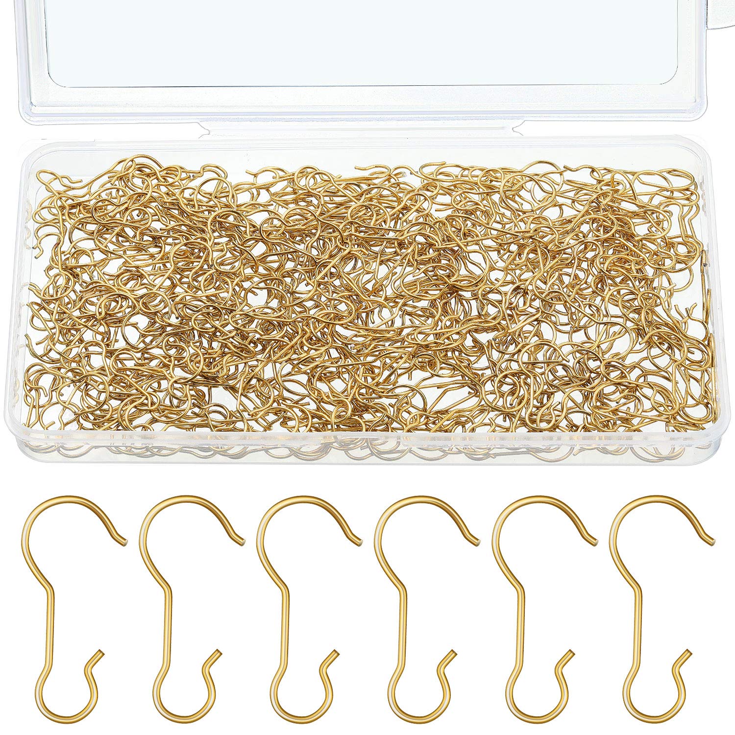 Ripeng Christmas Ornament Hooks Christmas Tree Ornament Hanger Metal Hanging Hook with Storage Box for Christmas Tree Decorations (360 Pieces)