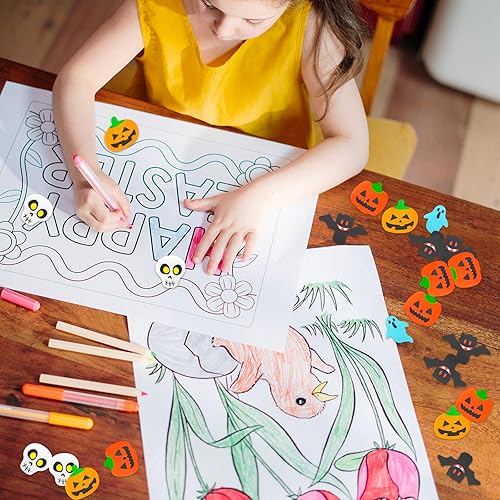 Miniatura 3 de Kleeblatt Borradores de Halloween para niños, 90 unidades, 6 estilos, mini golosinas divertidas de Halloween sin dulces, recuerdos de fiesta de