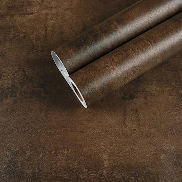 CHIHUT Brown Concrete Wallpaper Peel and Stick 30"x118" Faux Concrete Contact Paper for Countertops Waterproof Removable Self Adhesive Cement Contact Paper Extra Wide Wallpaper for Wall Table Cabinet