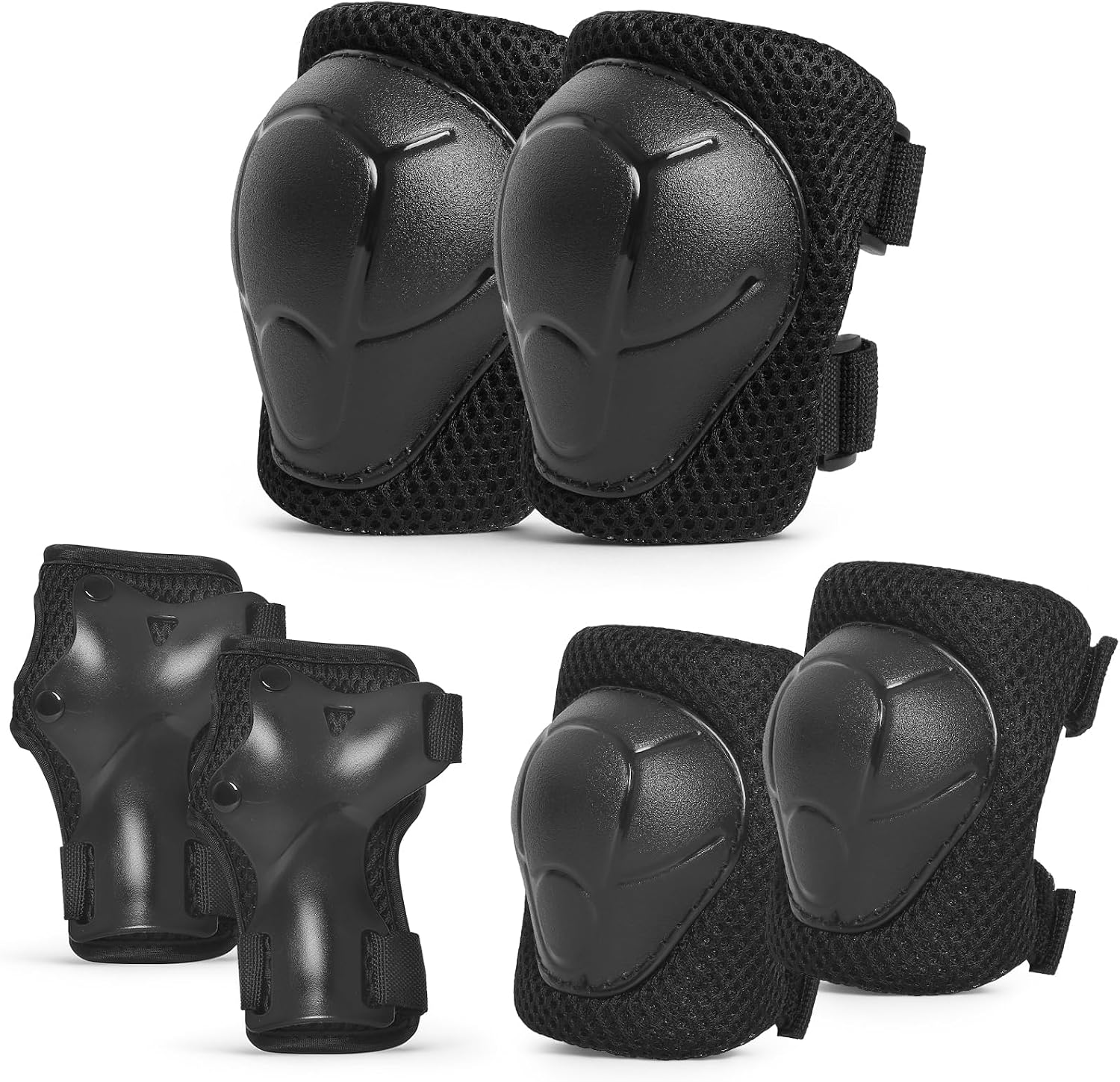 KRIDDO Protective Gear Set for Kids Ages 3-12, Knee Elbow Pads | 3-in-1 Set, Wrist Guards, Skateboard, Cycling, Scooter & Skating, Includes Storage Bag