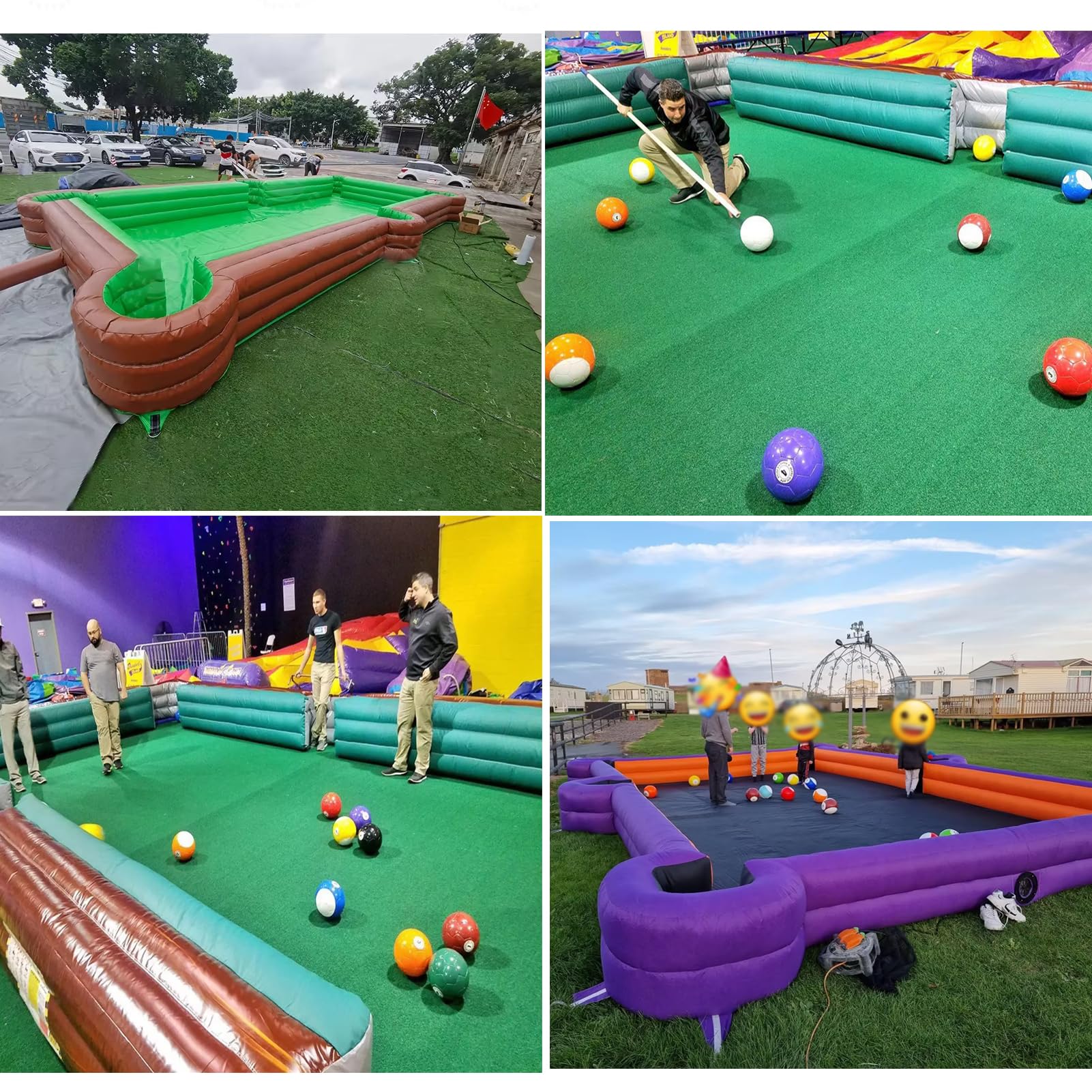 16 Teiliges aufblasbares Billard-Fußball Spiel, Leder Pool-Kick Billard Set, aufblasbare Snookerbälle für Tischspiele, Erwachsenen Sport-Freizeitspiel für Garten/Innenräume & Outdoor