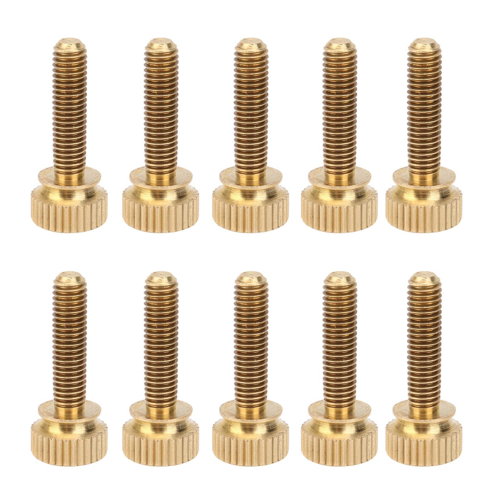 50 tornillos de pulgar planos moleteados, sujetador antideslizante de cobre puro con cabeza redonda M5, tornillo de torsión moleteado para uso industrial y de construcción con resi (M5*20mm)