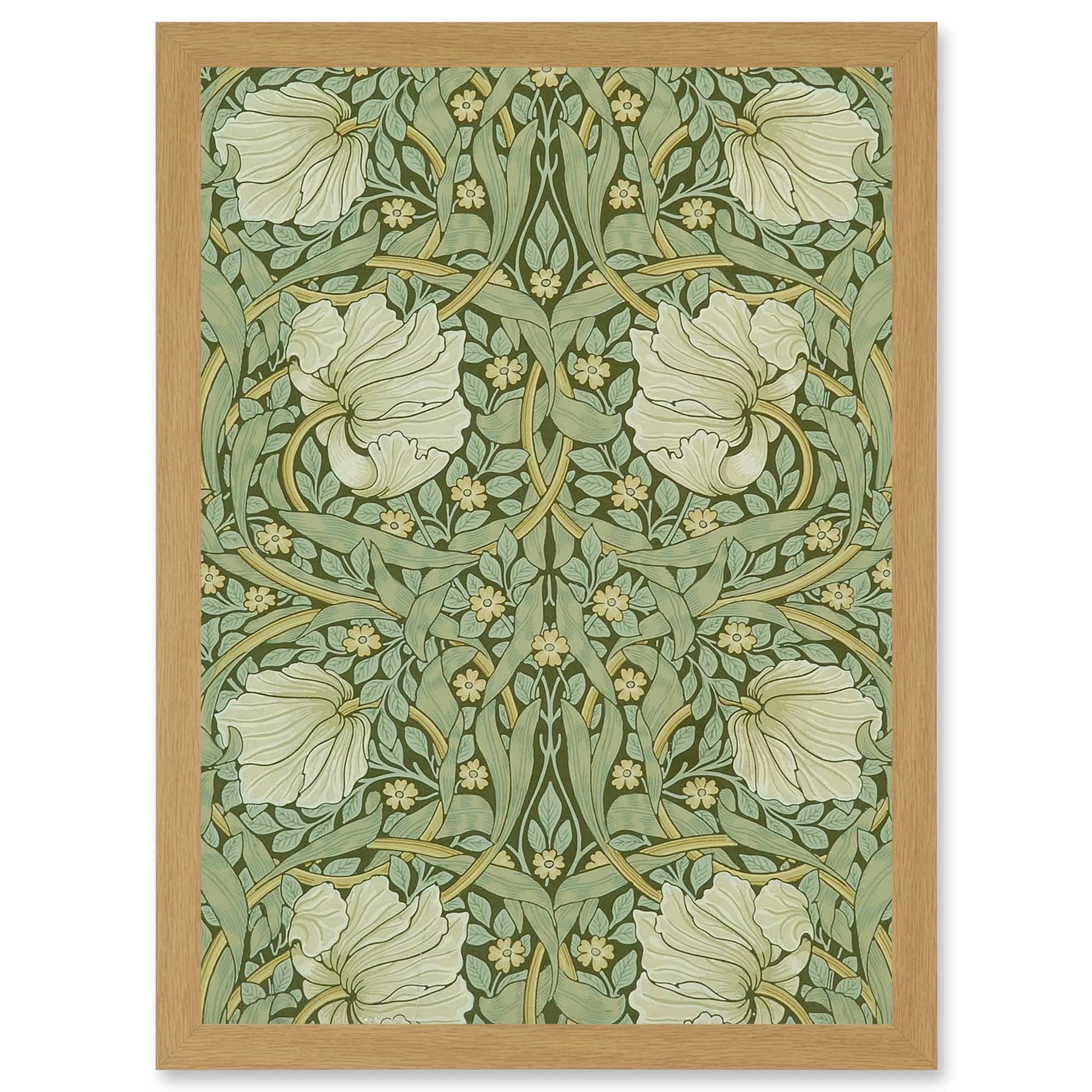 Artery8 William Morris Pimpernels Craft Pattern Design Artwork Framed Wall Art Print A4