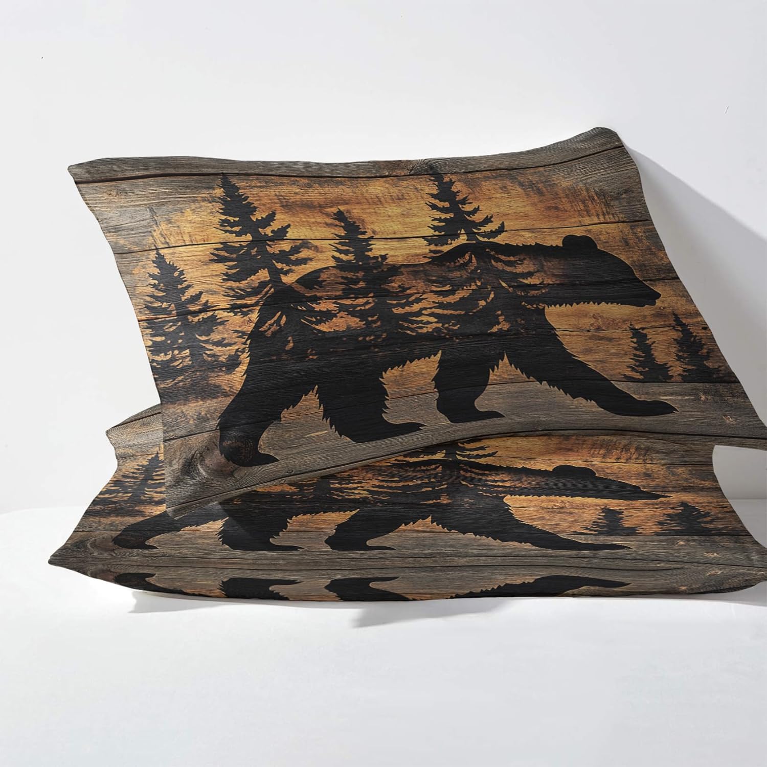 Generic Bear Pillow Cases King Size Set of 2, Rustic Forest Wildlife Pillow Covers 20x36 inch, Pillow Shams with Zipper, Soft Breathable, Cabin Wild Animal Pillowcase & Home Decor ZRjiT22
