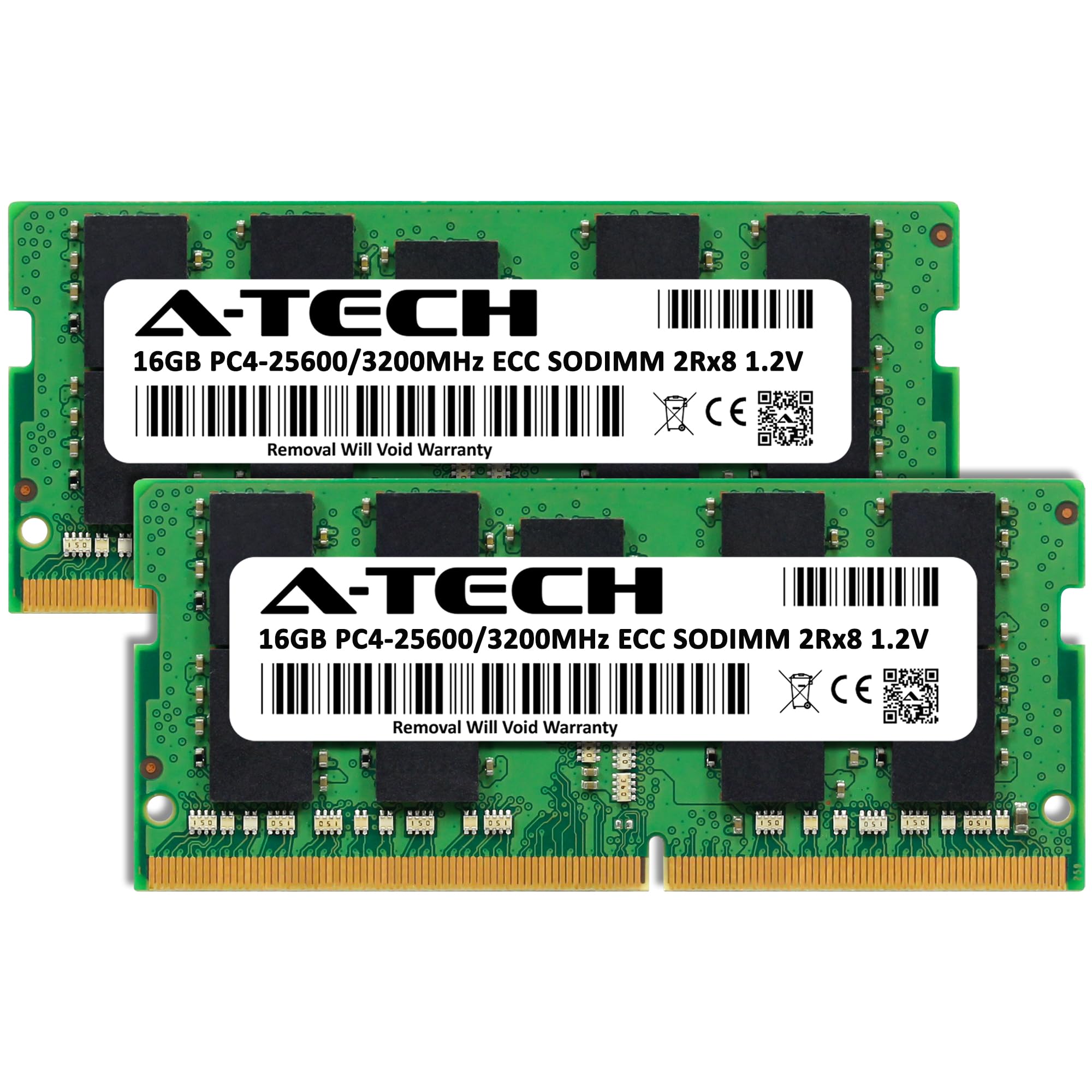 A-Tech 32GB Kit (2x16GB) DDR4 3200MHz PC4-25600 ECC SODIMM