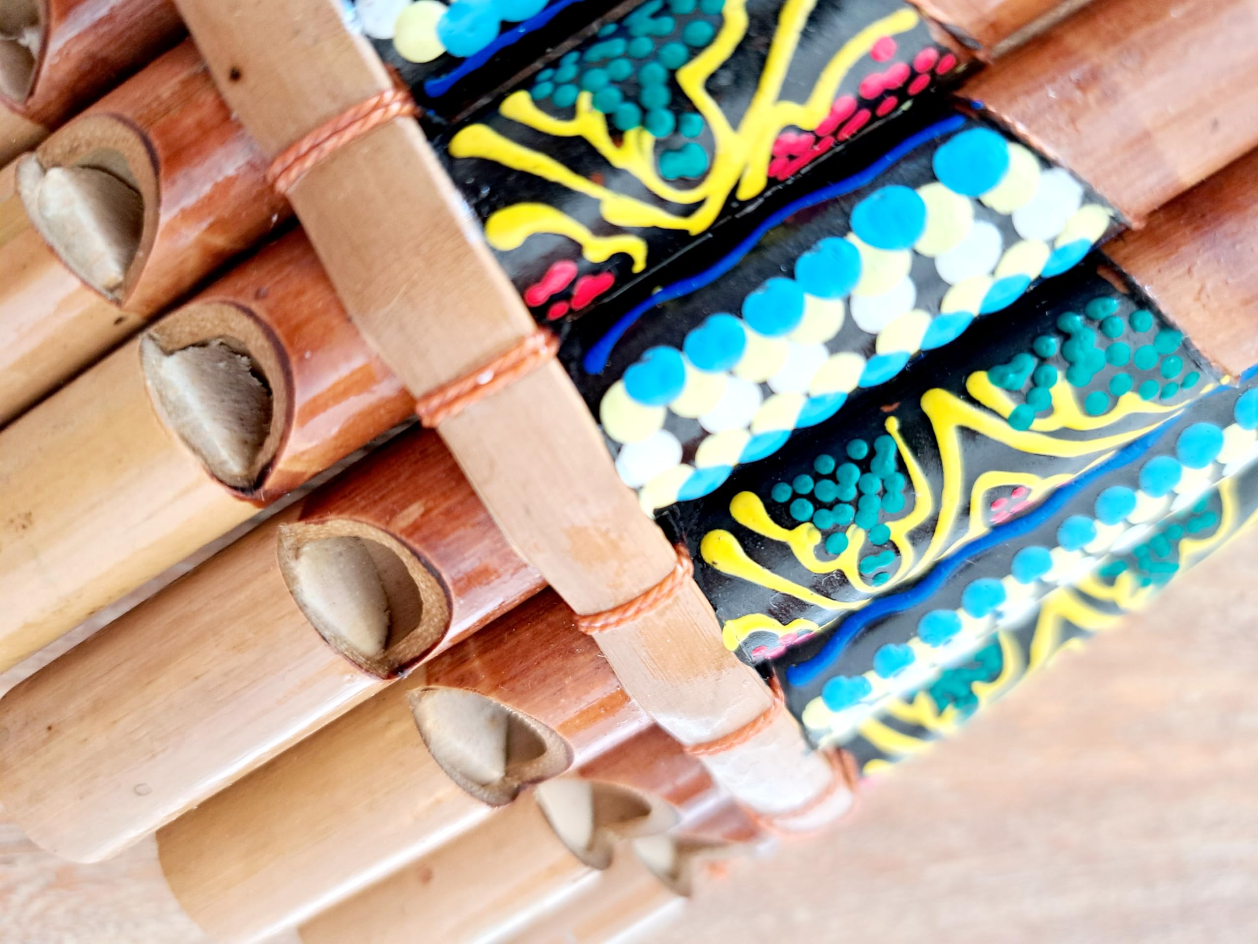 Flûte de pan en bambou Instrument de musique bois artisanale 7 tubes bois