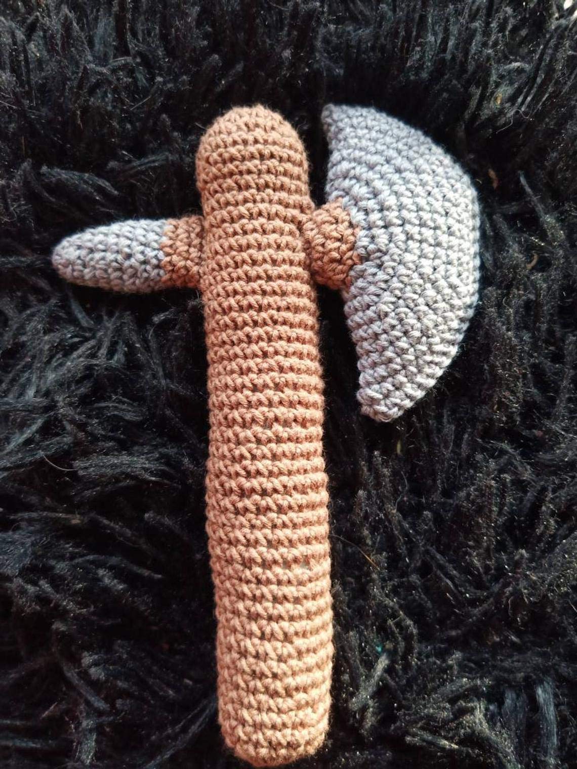 AXE rattle, personizable little VIKING toy, Boy birthday gift, stuffed chew toy, Baby Shower idea, Name boy embroidery for Newborn