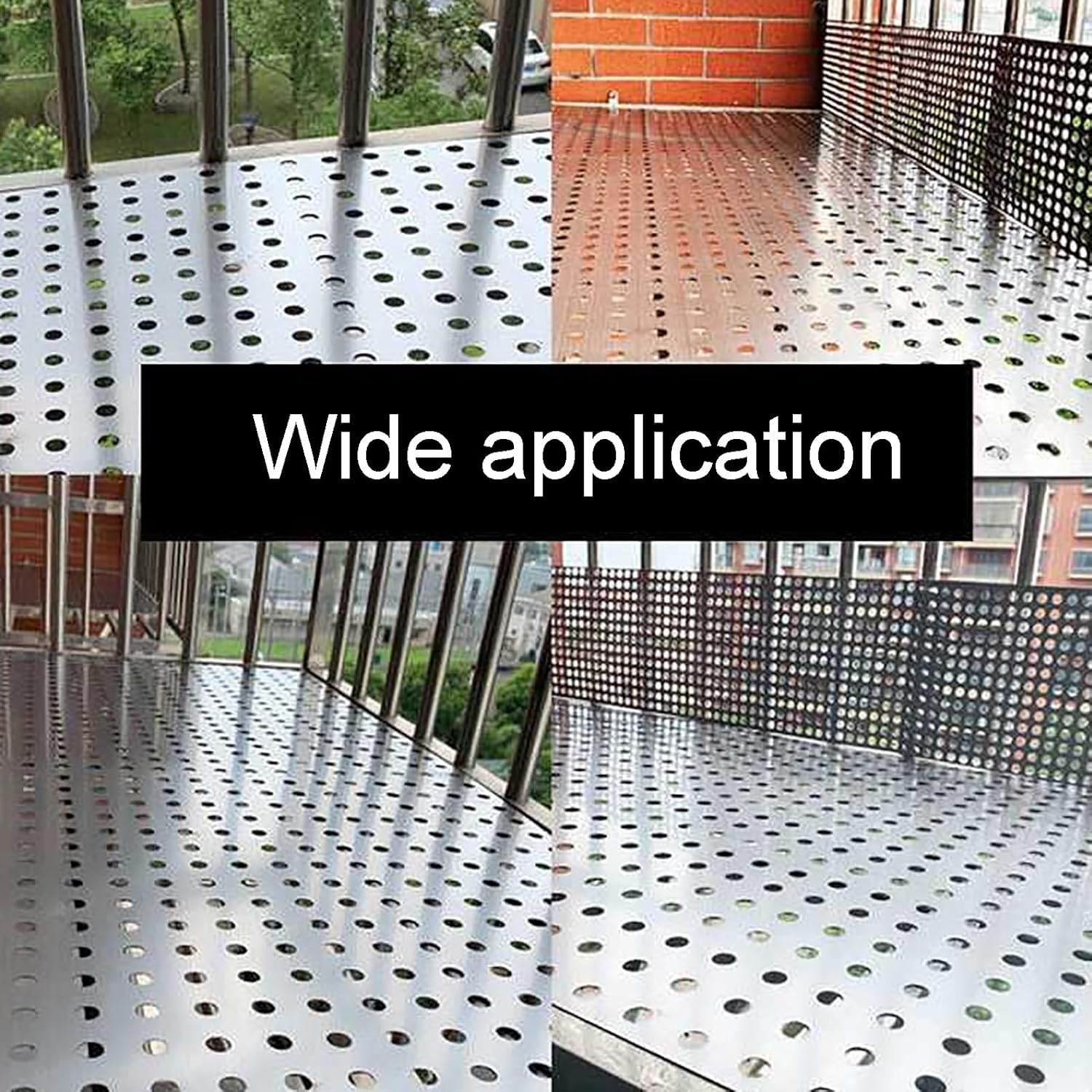 Lamiera Perforata in Acciaio Inossidabile 304 - Pannello schermante in Metallo con Diametro del Foro di 10 mm for Protezione di balconi, ringhiere, Giardini e finestre(60x100cm)