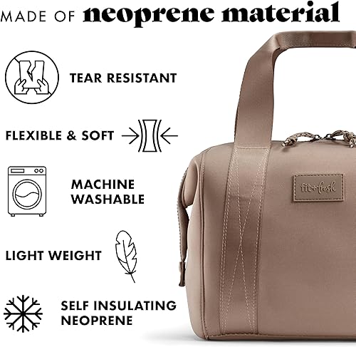 Miniatura 4 de Fit & Fresh Remi Bolsa de almuerzo de neopreno para mujer, kit de preparación de comidas con recipientes y bolsa de hielo XL, material autoaislante