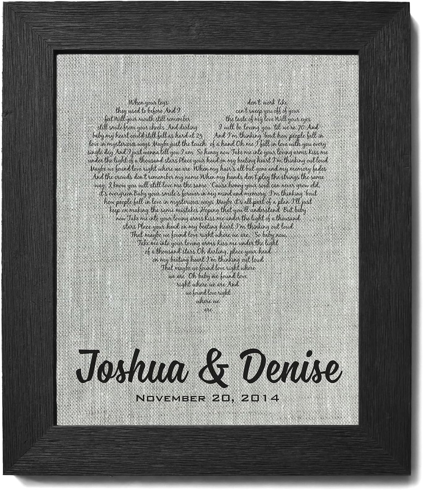 Chudoff 12th Anniversary Linen Gift, Personalized First Dance Song