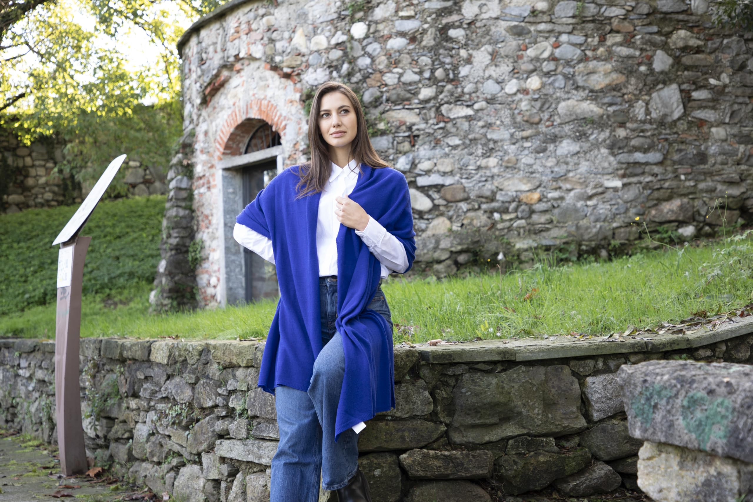 étole femme en cachemire mélangé, made in Italy, taille unique