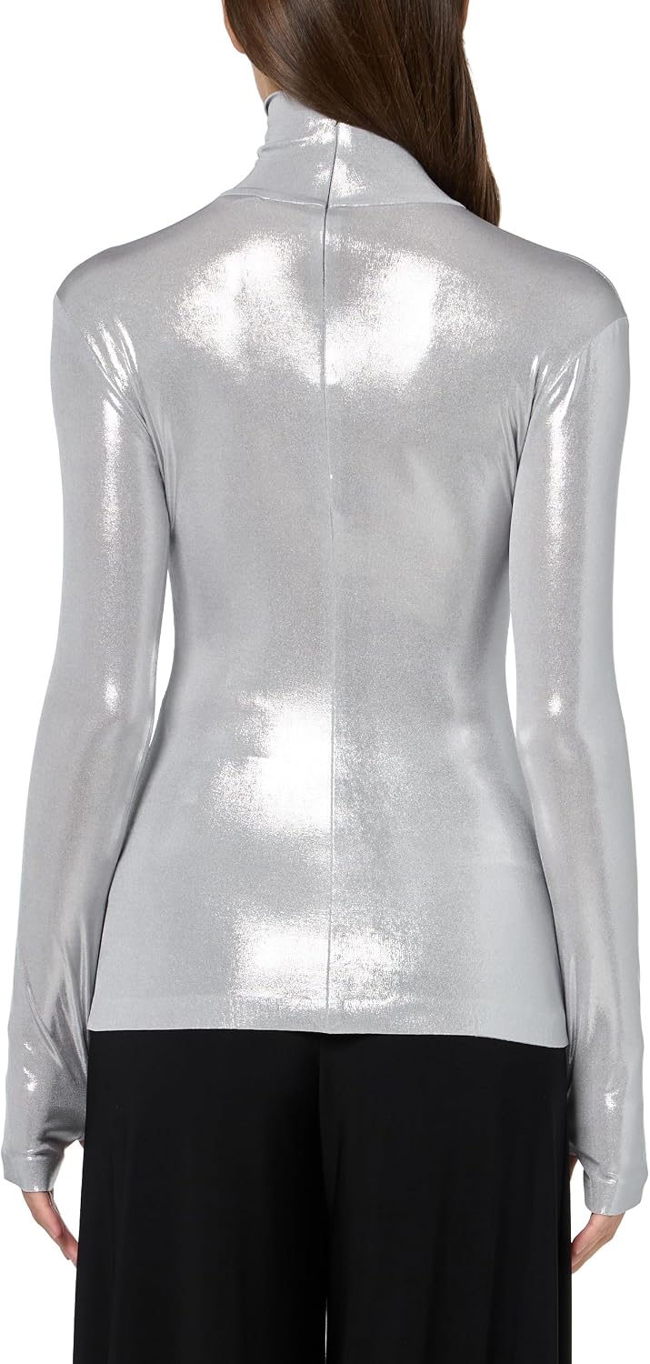 Norma Kamali Women's Slim Fit Long Sleeve Turtle Top