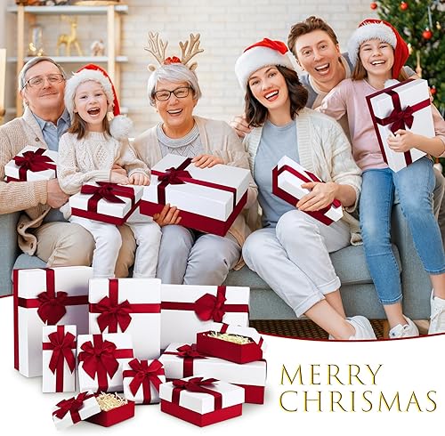 Miniatura 5 de Tenceur 10 cajas de regalo de San Valentín con tapas, cajas de regalo de varios tamaños para regalos, caja de regalo con cinta para Navidad,