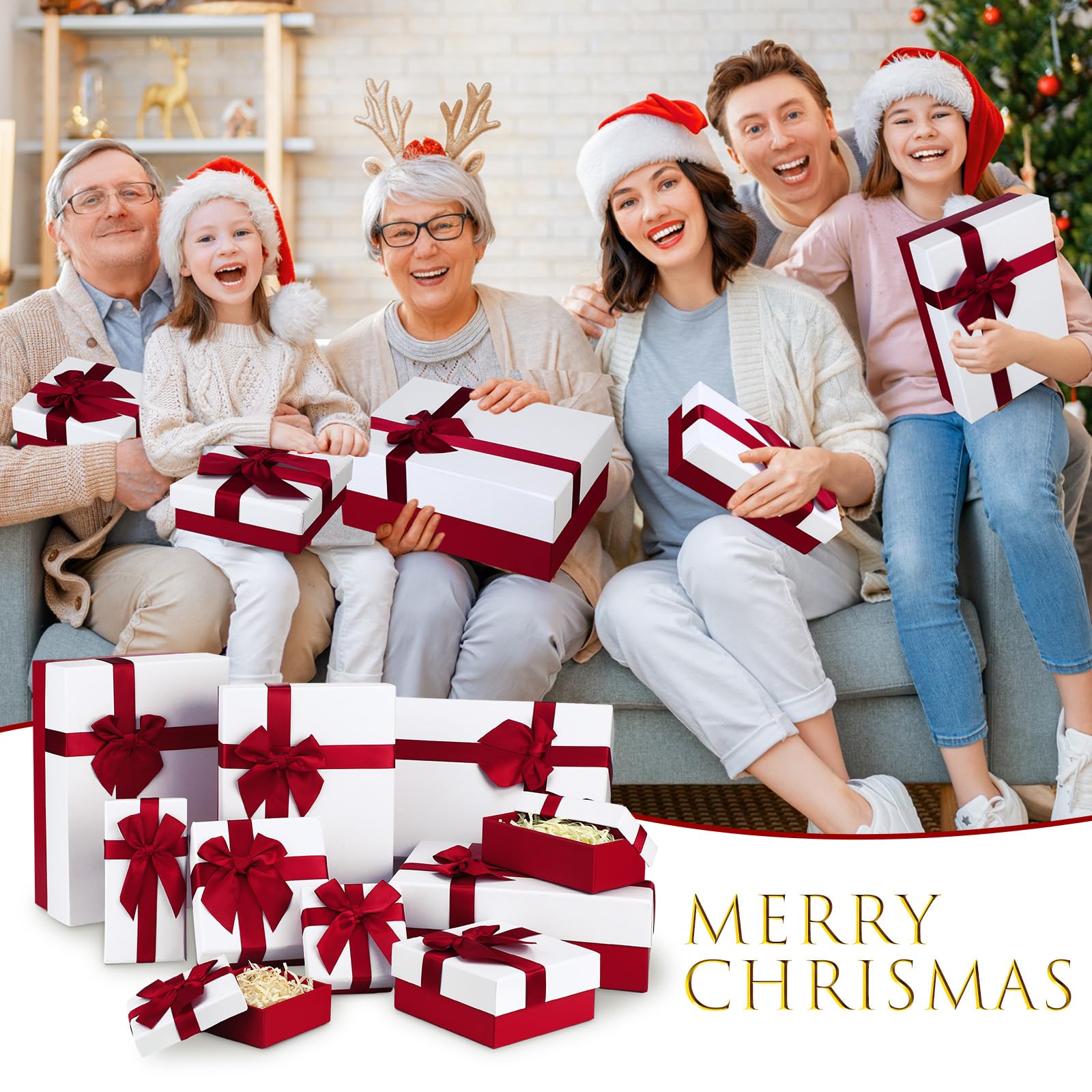 Tenceur 8 Pcs Round Gift Boxes With Lids For Presents Velvet - View #11