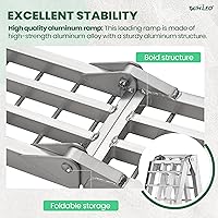 Vista 5 de Rampas para camiones de capacidad de 3000 libras – 2 rampas de carga resistentes de 7.5 pies, rampas de carga plegadas para motocicletas