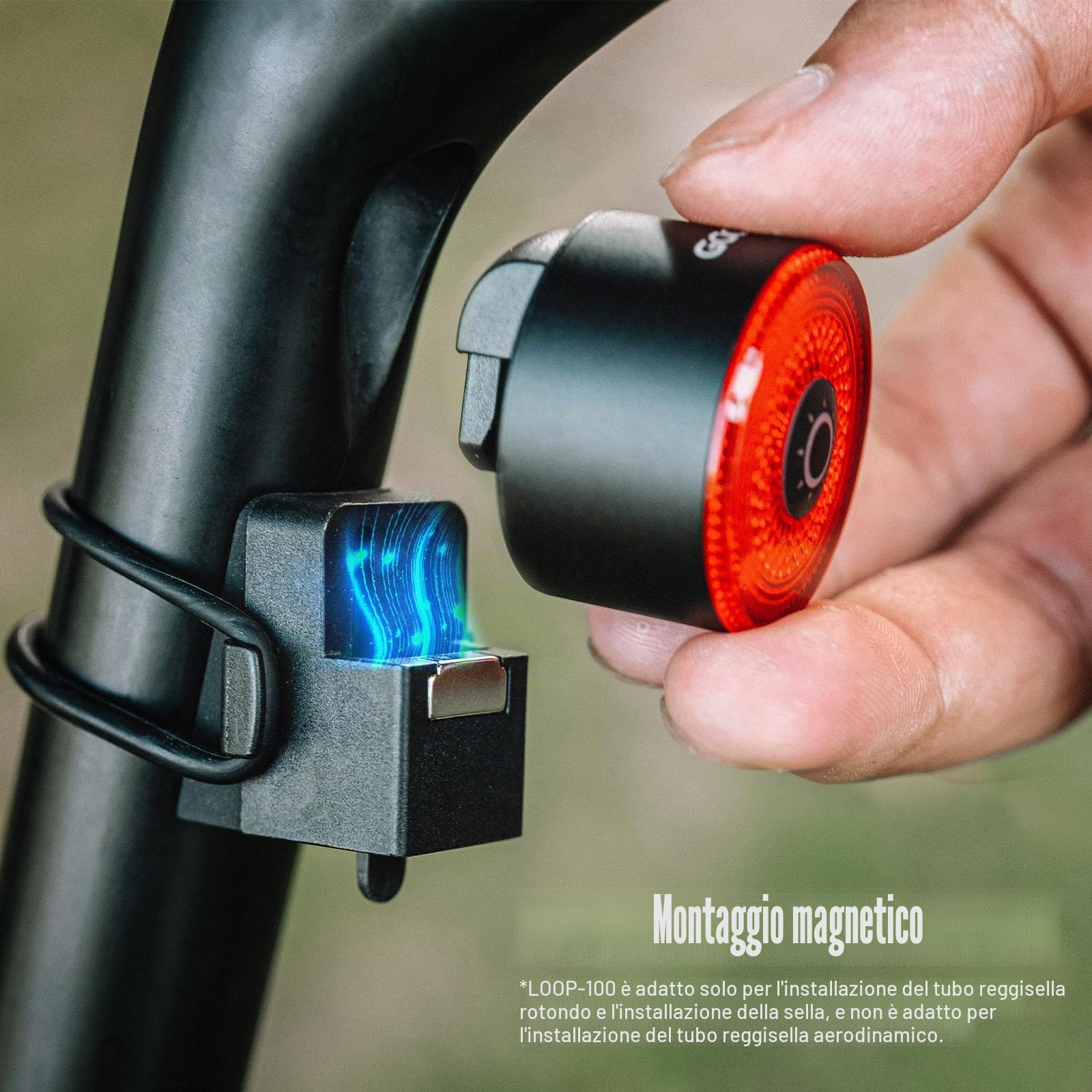 Gaciron Loop-100 Luce Posteriore Bici,Con Sensore Di Frenata Intelligente,Luci Bici In Lega Alluminio Con Supporto Magnetico,100lm Alta Luminosità,Luci Bicicletta Led Ricaricabile
