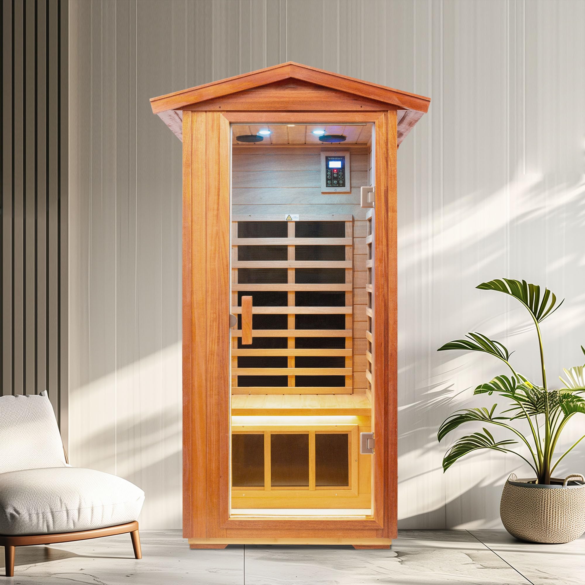 Outdoor Khwood one Person far Infrared Sauna Room