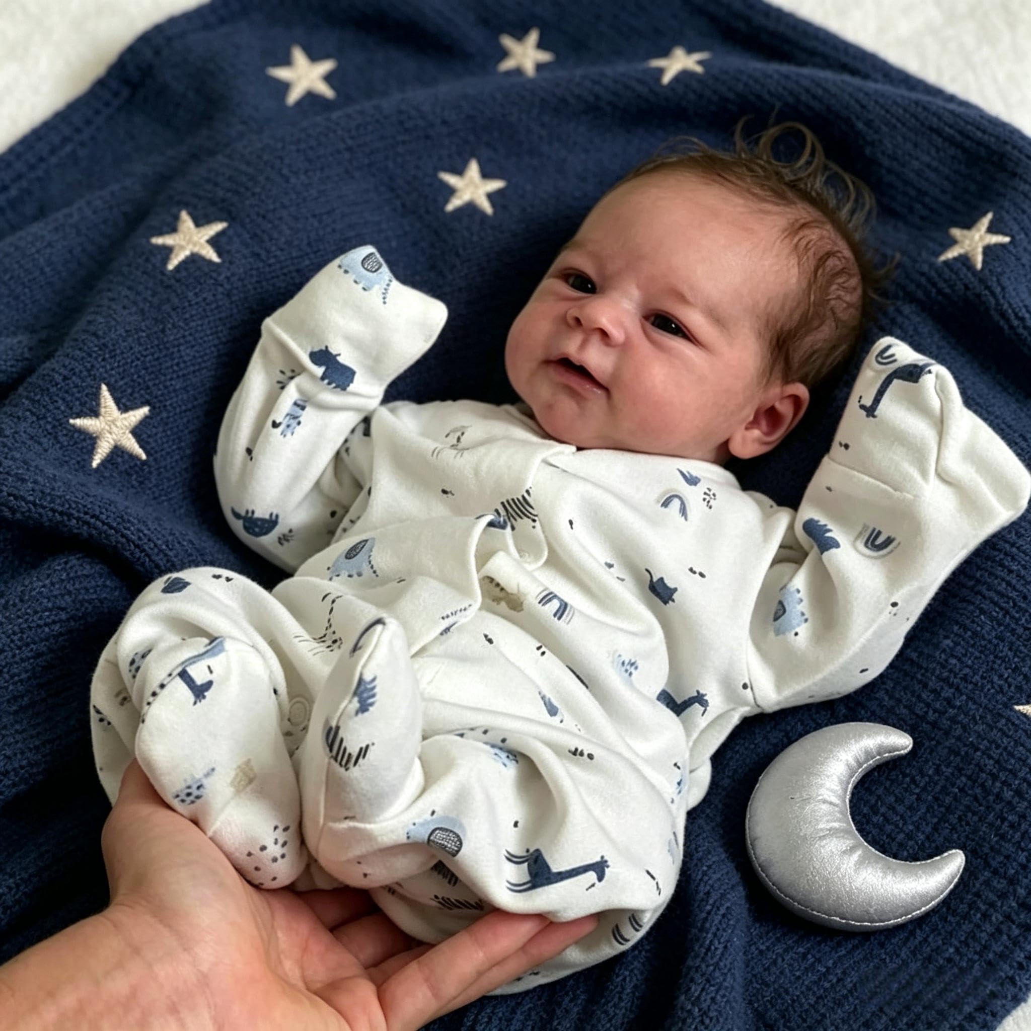 RXDOLL Realistyczne lalki Reborn Baby Dolls silikonowe na całe ciało dla noworodka, 43 cm, miękka, winylowa, realistyczna lalka, wyglądająca prawdziwie, w pełni silikonowa, wodoodporna zabawka, zestaw