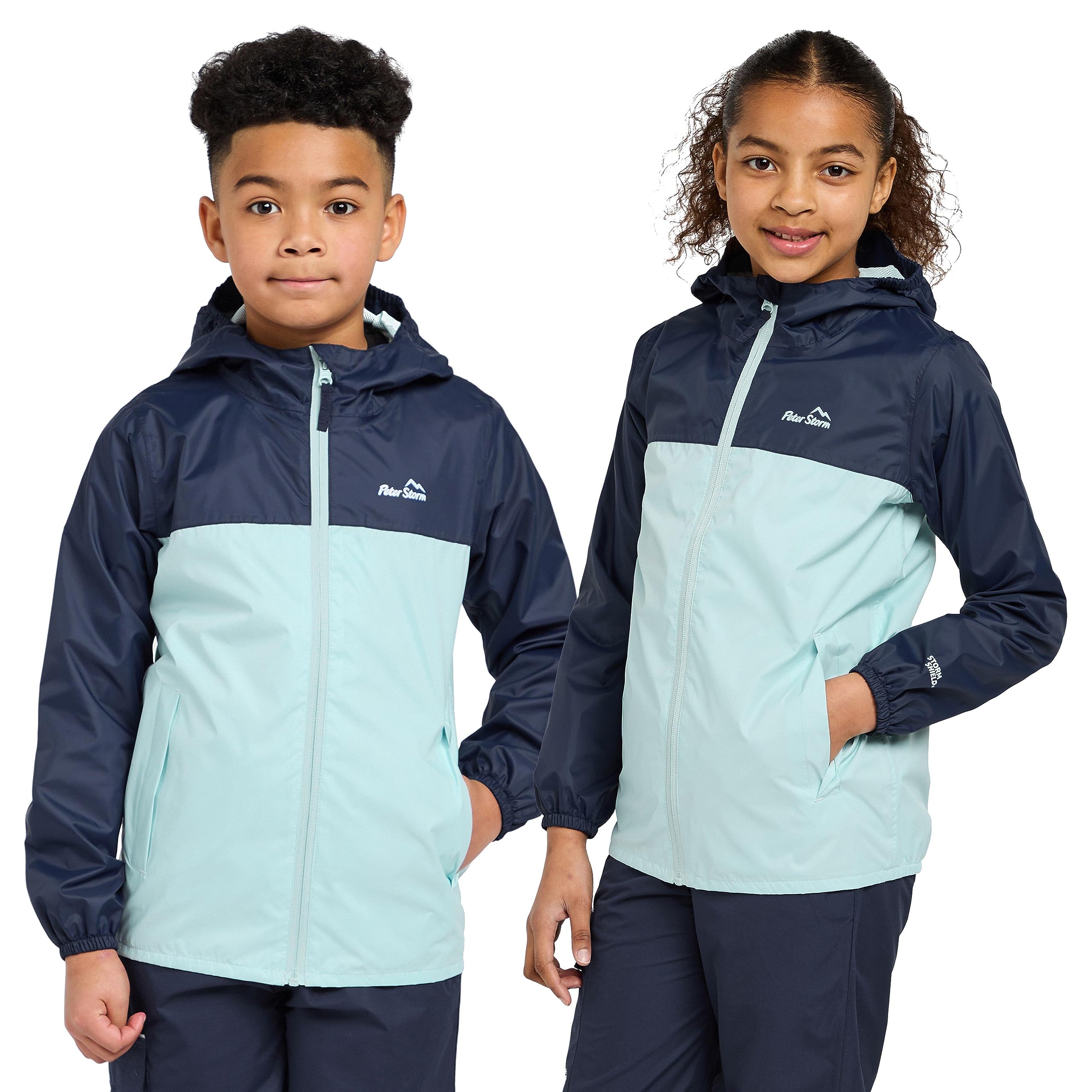 Peter Storm Unisex Kids Blue Kids’ Cyclone Jacket With Fitted Hood & 2 Zipped Pockets, Waterproof, Breathable & Lined Raincoat For Boys & Girls (Uk, Age, 11 Years, 12 Years, Regular, )