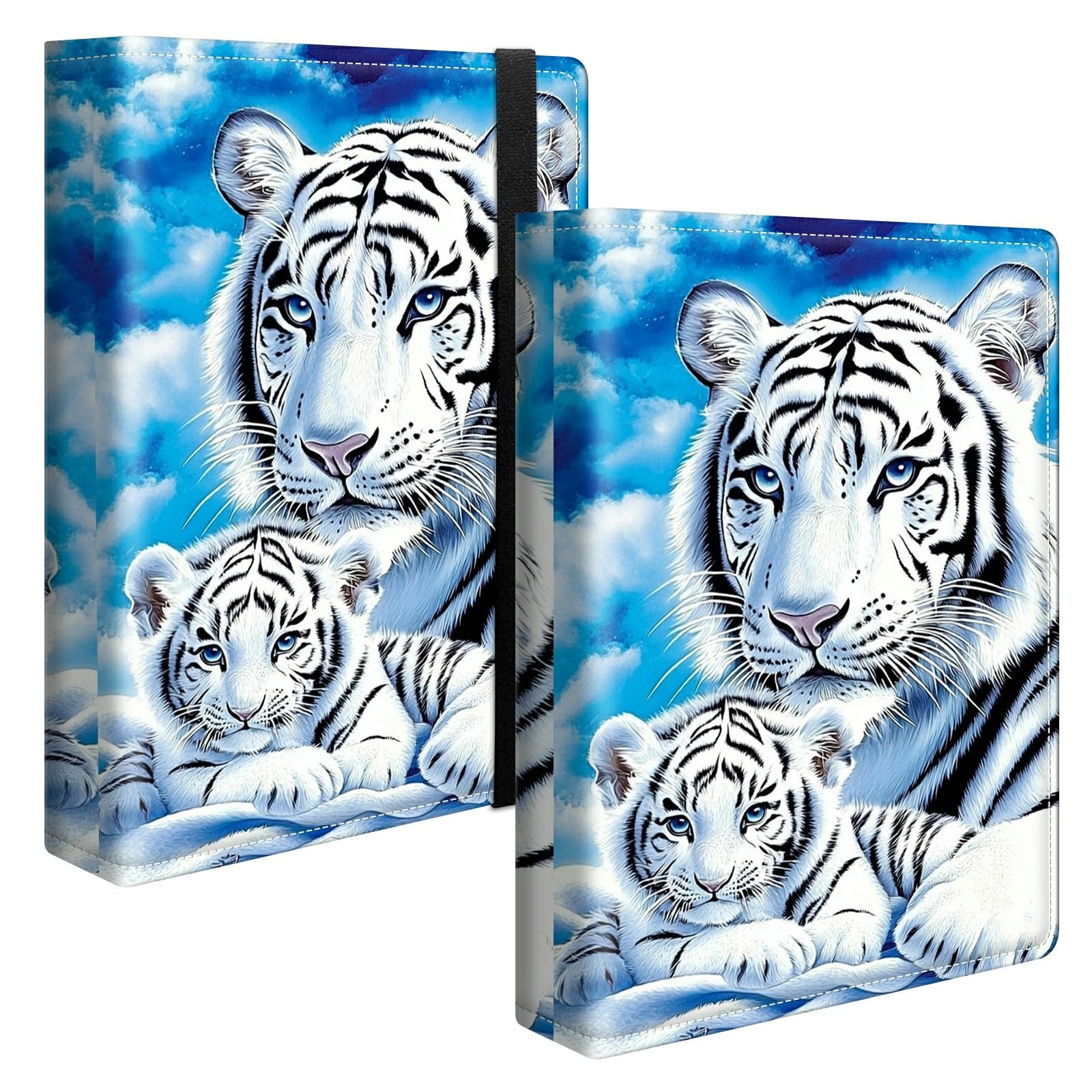 Photo Album 4x6 120 Pockets Photos with Strong Elastic Band, Small Mini Albums Sheet Protector Folder for Photos, Album for Family Wedding Women Men Baby Vacation Gift, White Tiger