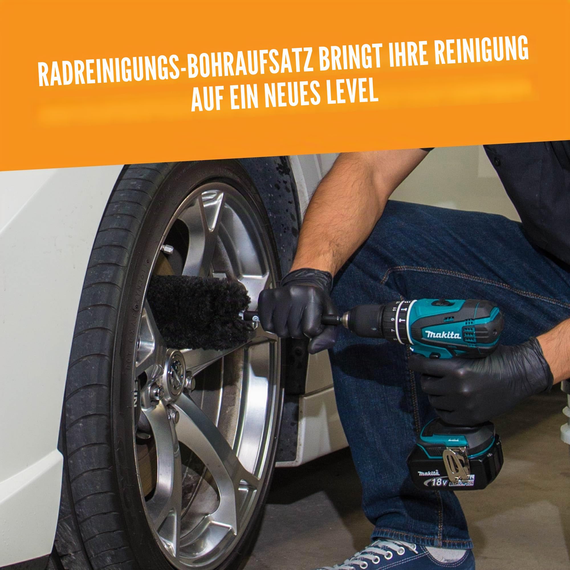 Chemical Guys ACC401 Power Woolie Mikrofaser-Radbürste mit Bohreradapter
