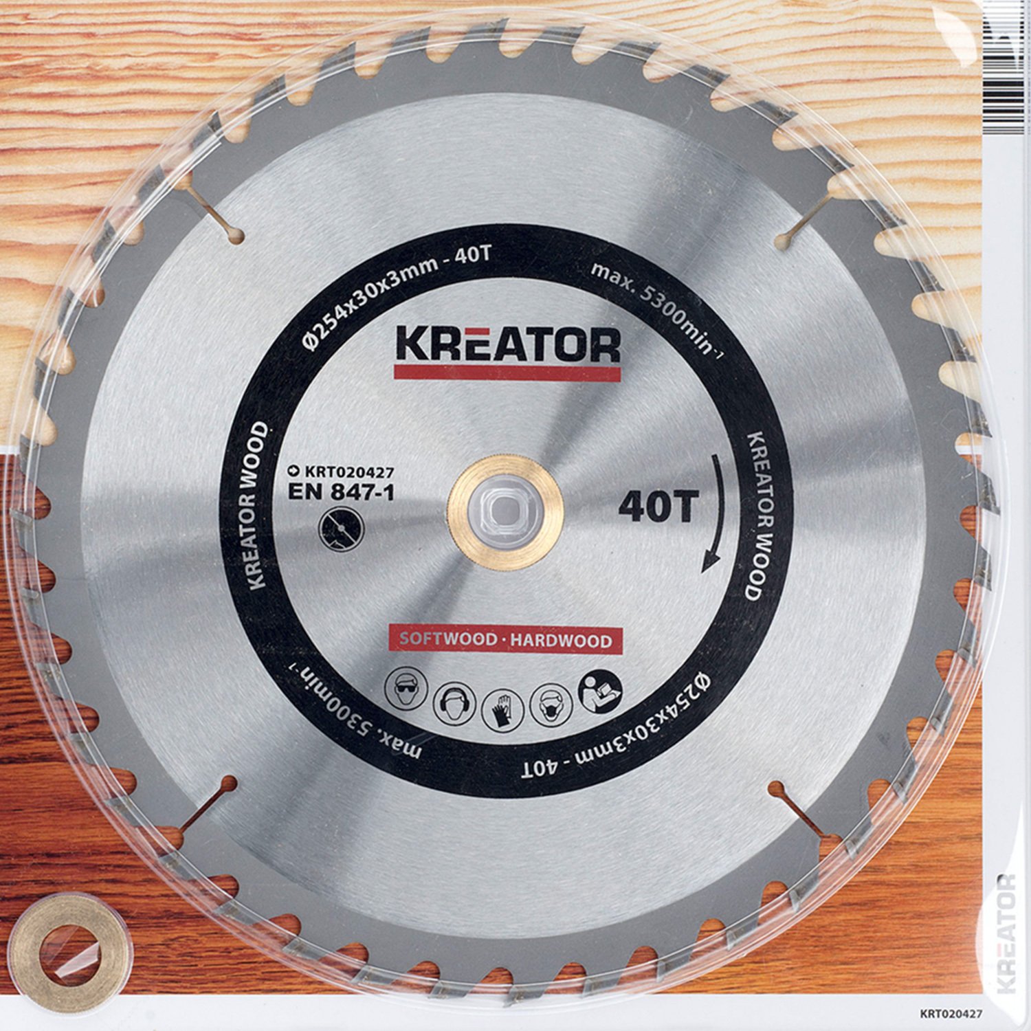 KREATOR KRT020427 KRT020427-Disco Sierra Madera 254mm40d, Ø254 x Ø30 x 3 mm