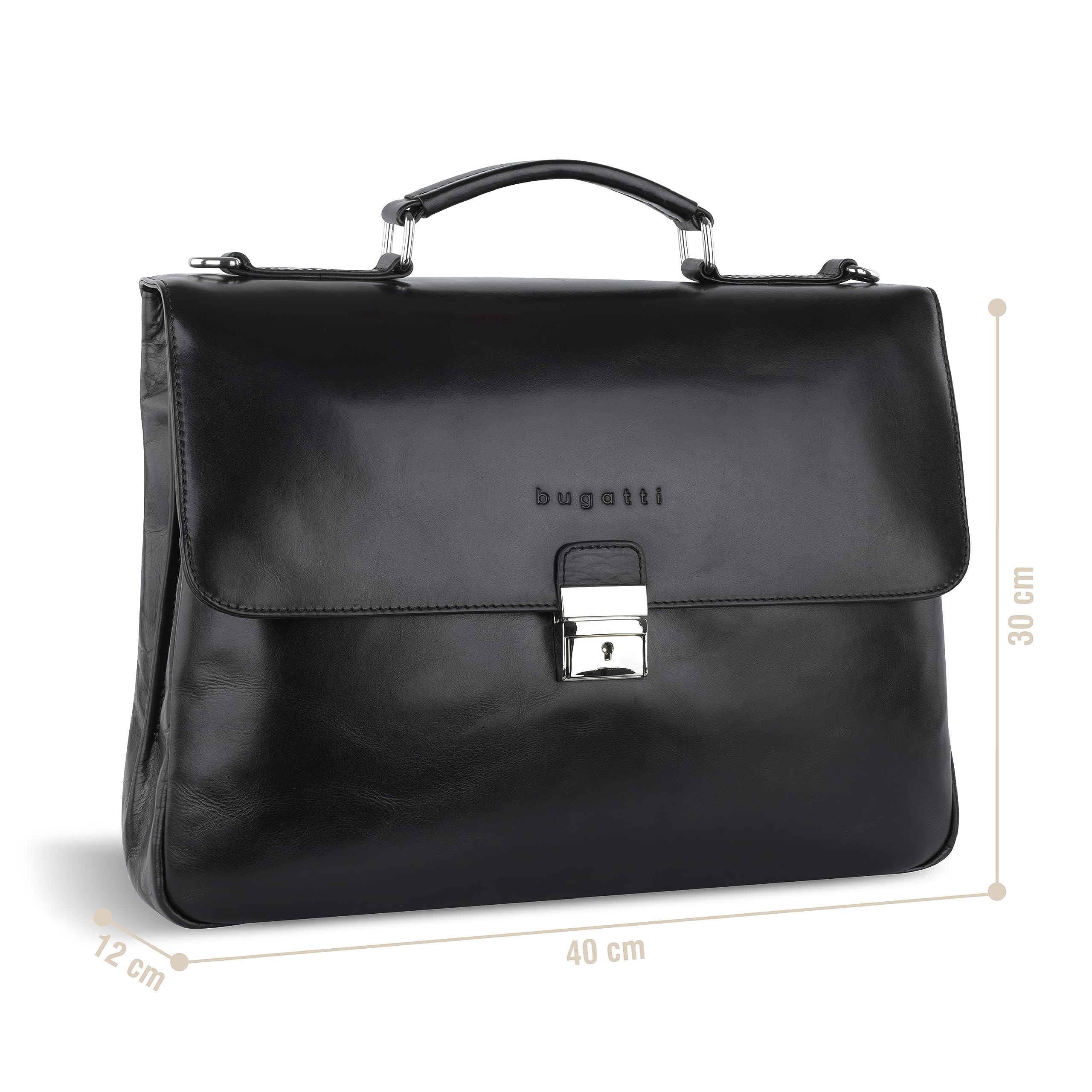 bugatti Romano Aktentasche Herren Leder Business Tasche mit Laptoptfach