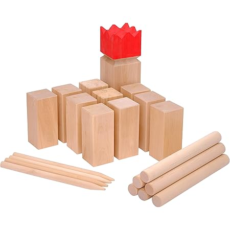 Ocean 5 Original Kubb Competition XXL, Wikinger Spiel, Holz - Birke, Premium Holzspiel aus Massivholz, Outdoor Geschicklichkeitsspiel für Kinder und Erwachsene, extra groß