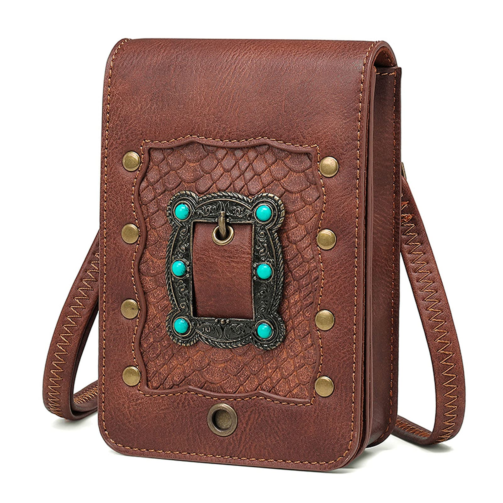 Small Crossbody Bag Shoulder Purse Leather Belt Pouch Travel Phone Holder Punk Medieval Vintage Festival Costume Accessory