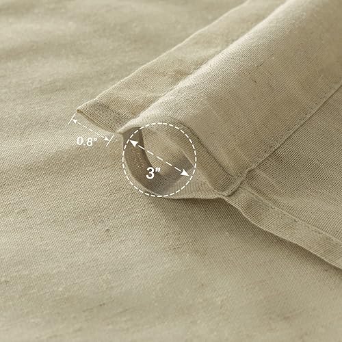 Miniatura 7 de Cortinas rústicas para ventana de cocina, cortinas de lino transparentes con bolsillo para barra para ventanas cortas, juego de 2 paneles, 42