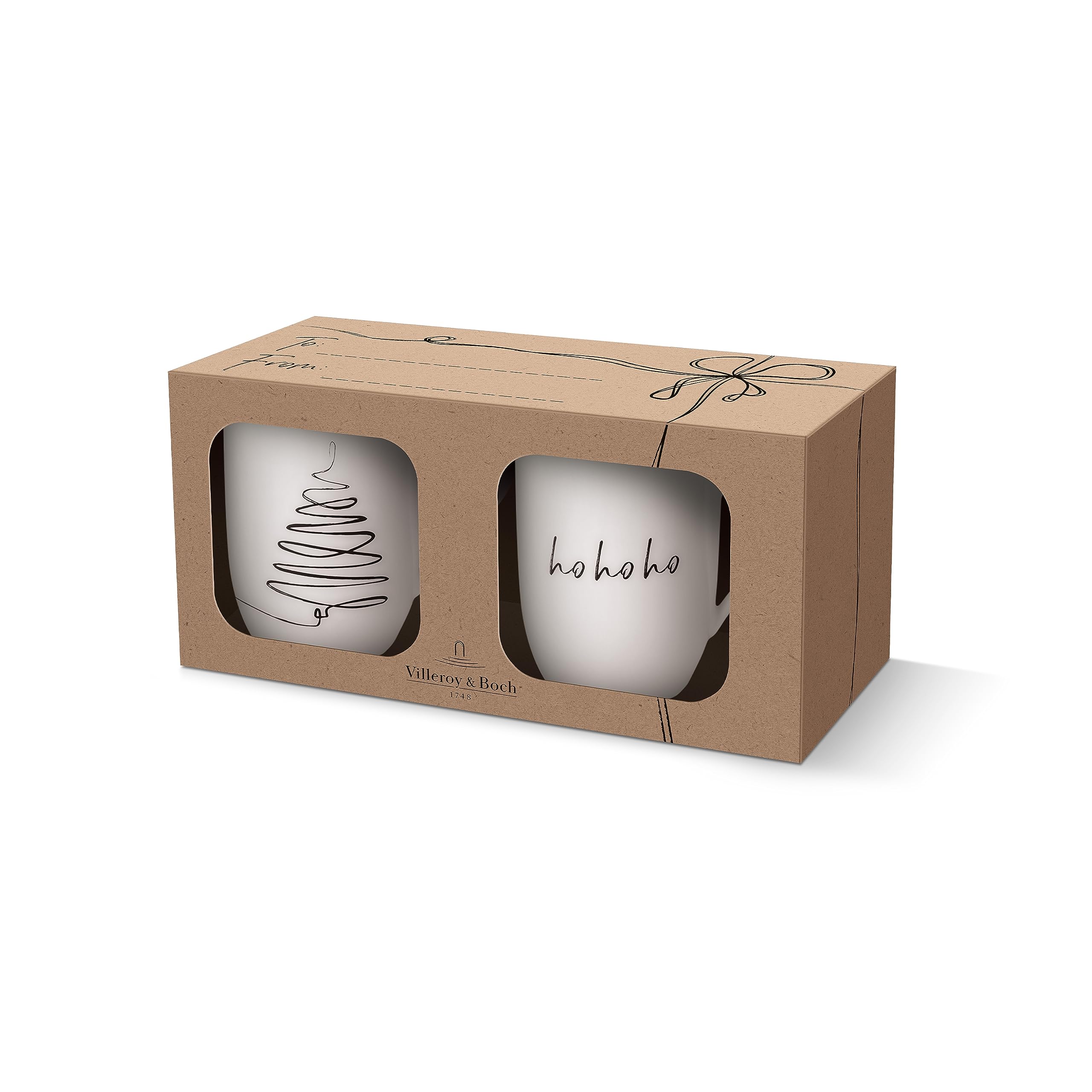 Statement Xmas Set Tree, Gift Set 2 pcs, Porcelain Cup White, Capacity 280 ml