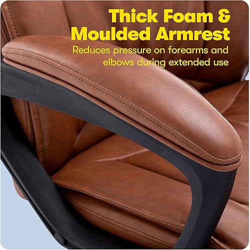 Miniatura 85 de Serta® Hannah Silla ejecutiva para oficina en casa, ergonómica de respaldo medio con soporte lumbar, cojín de asiento firme, almohadas corporales