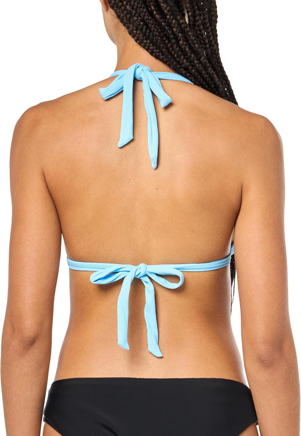 BECCA Women's Standard Triangle Bikini Top, Adjustable, Tie Back, Swimwear Separates, Modern Edge (Ice Blue), Small - Image 2