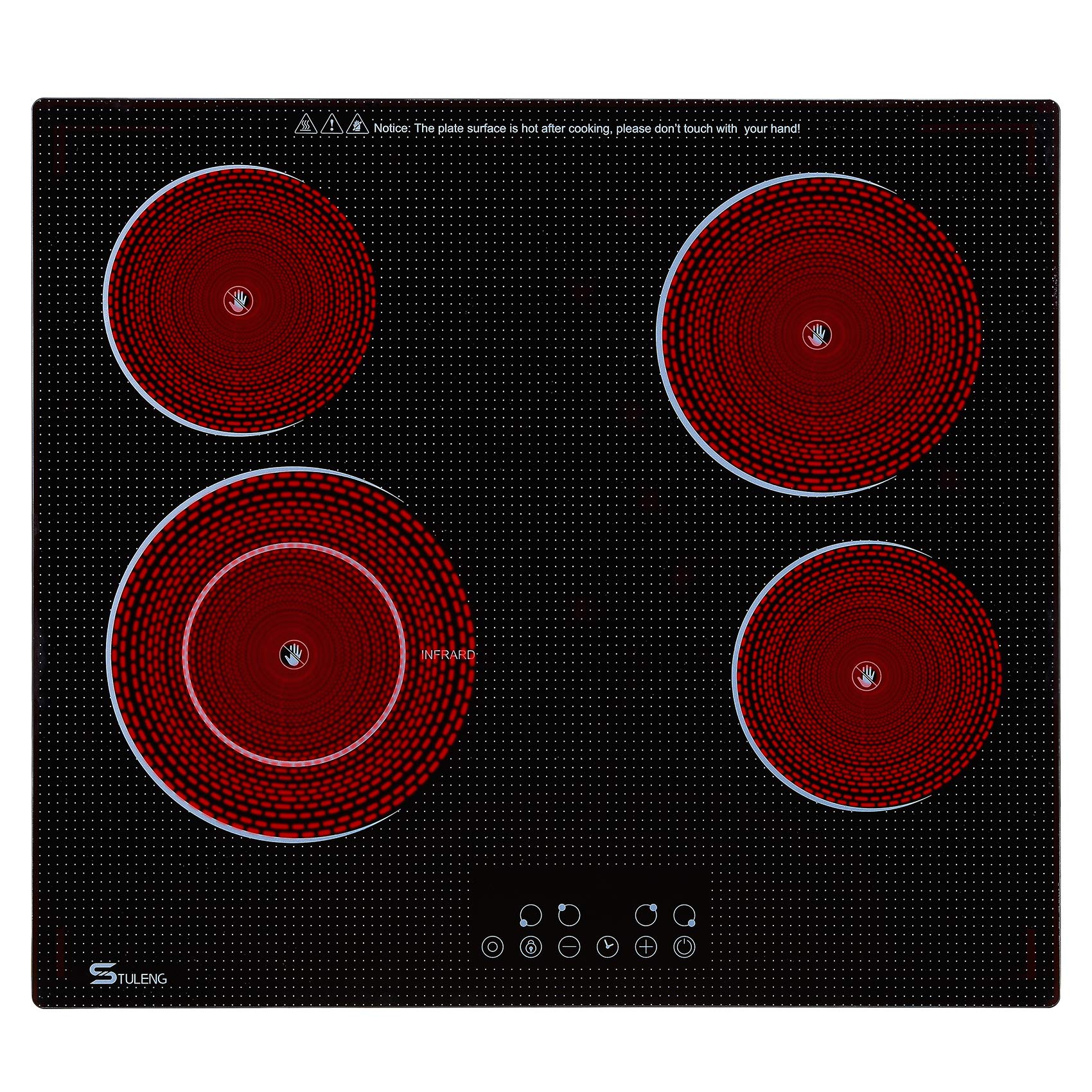 Buy Electric Cooktop, STULENG 4 Burner Cooktop Stove Top 23 Inch Built